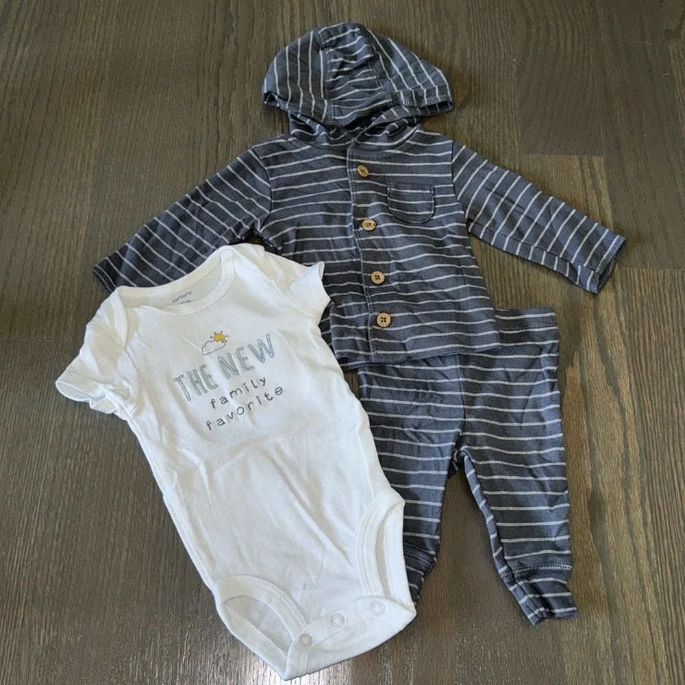 Carter's Striped 3-pcs Set  | 3 M